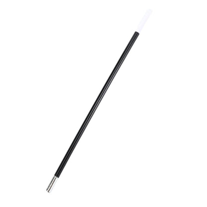 Schwarzer Zauberstab mit silbernem Griff und weißer Spitze, ideal für Zaubertricks und Magie.