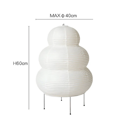 Weiße Papierlampe, 60cm hoch, modernes Design, ideal für Innenbeleuchtung, dekorativ.