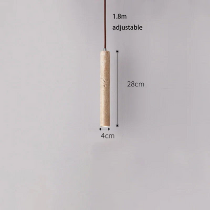 Hängelampe Zylinder Beton, 1,8m verstellbar, 28cm hoch, 4cm Durchmesser, modernes Design.