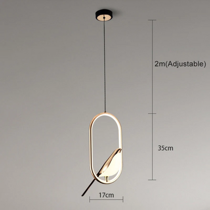 Moderne LED-Pendelleuchte, gold, verstellbar, 2m, 35cm Höhe, elegantes Design, Innenbeleuchtung.