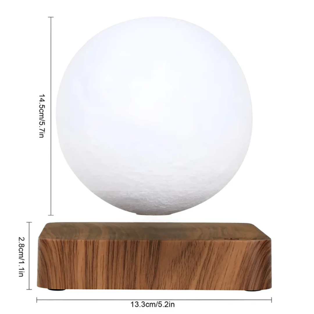 Schwebende Mondlampe aus Holz, 3D-Druck, LED, Dekoration, 14,5 cm, modernes Design