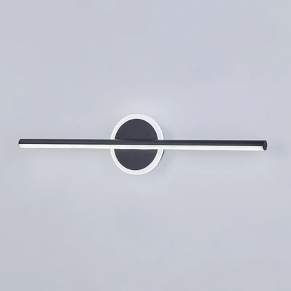 Moderne schwarze LED-Wandleuchte, minimalistisches Design, energiesparend, für Innenräume.