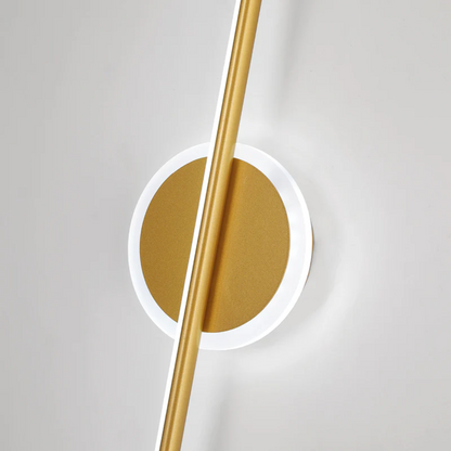 Goldene LED-Wandleuchte, modernes Design, runder Sockel, energiesparend, stilvolle Beleuchtung