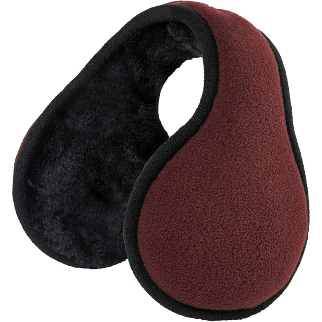 Bordeauxrote Ohrenschützer aus Fleece, Winteraccessoire, warm, weich, Unisex.