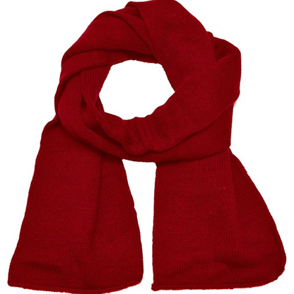 Roter Schal aus Wolle, warm und weich, ideal für Wintermode und kaltes Wetter.