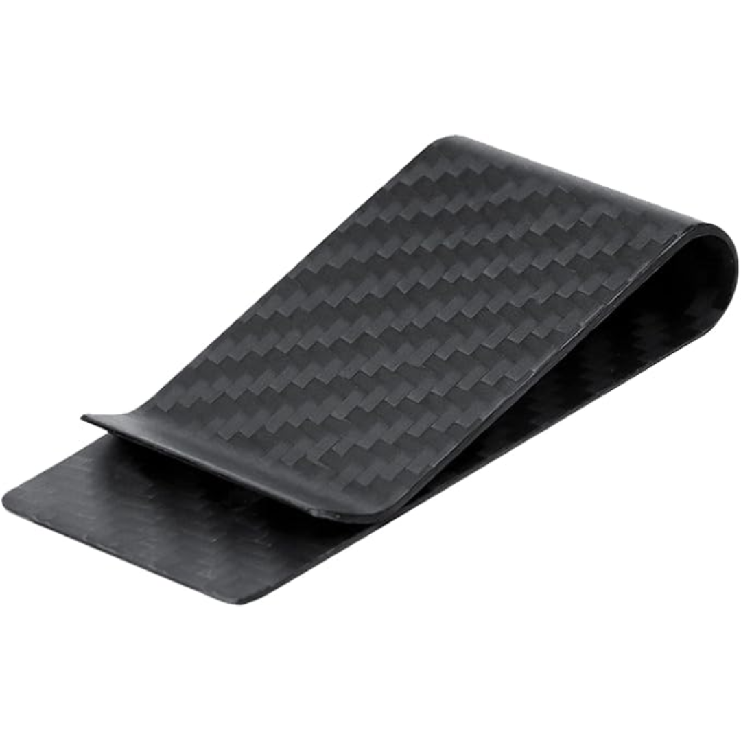 Schwarzer Carbonfaser-Geldclip, leicht, langlebig, minimalistisches Design, für Herren.
