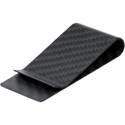 Schwarzer Carbonfaser-Geldclip, leicht, langlebig, minimalistisches Design, für Herren.