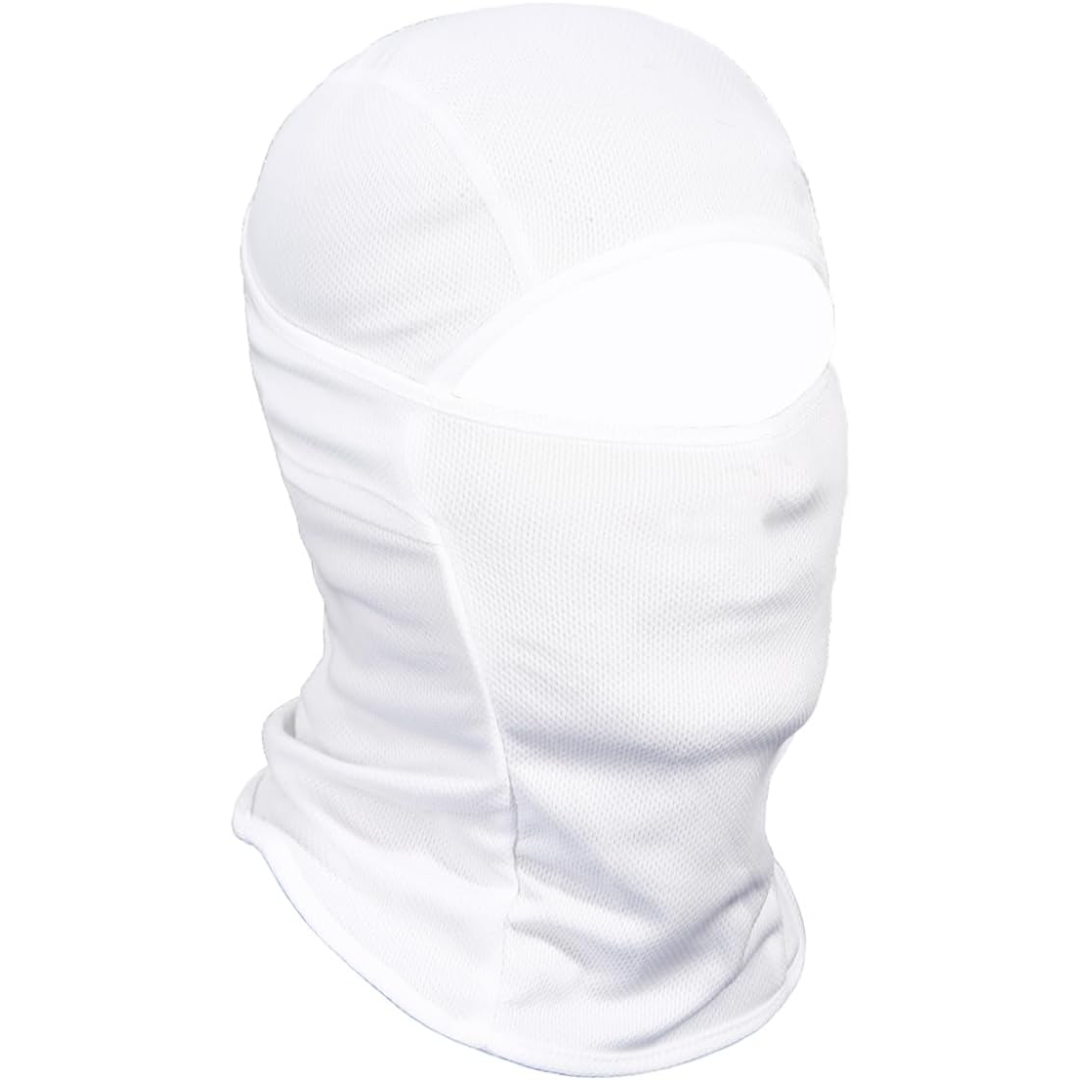 Weiße Sturmhaube, atmungsaktiv, für Outdoor-Sportarten, Gesichtsschutz, Unisex.