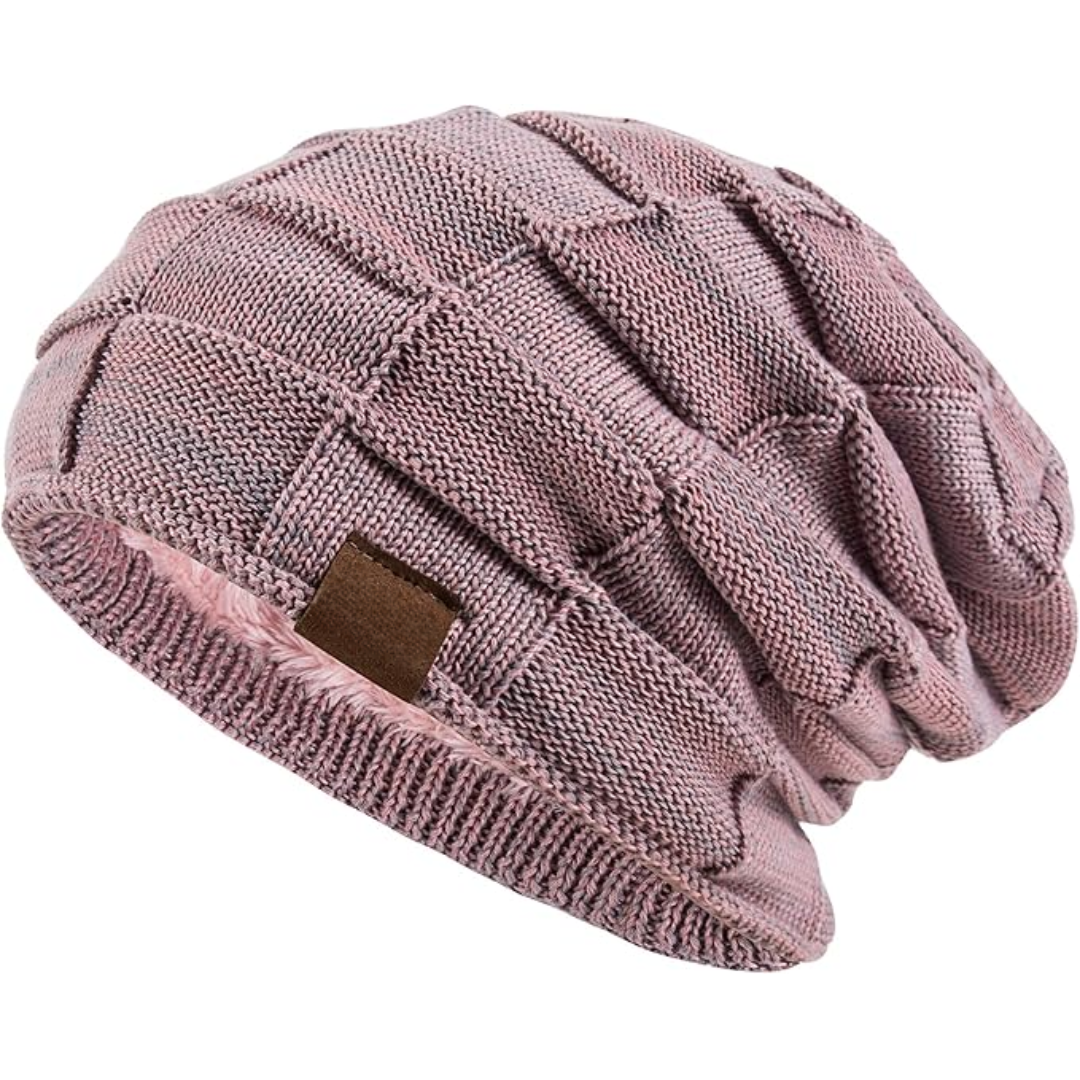 Rosa Strickmütze, Winter, warm, modisch, Damen, Herren, weiches Material, lässiger Stil