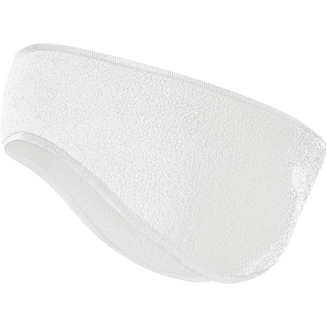 Weiße Frottee-Stirnband, elastisch, schweißabsorbierend, Sport-Accessoire, Unisex