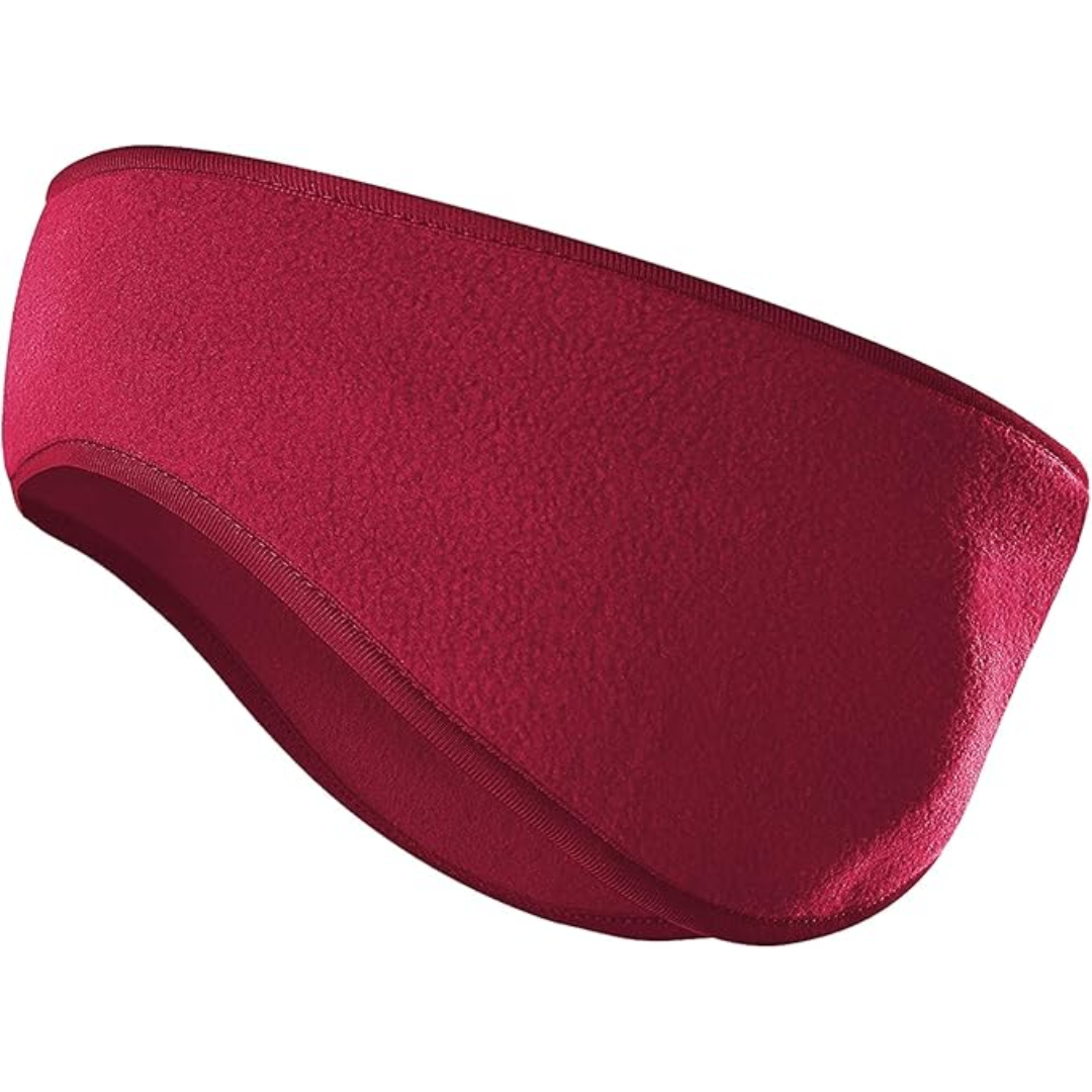 Rotes Fleece-Stirnband, warm, weich, ideal für Winter, Sport, Outdoor-Aktivitäten.