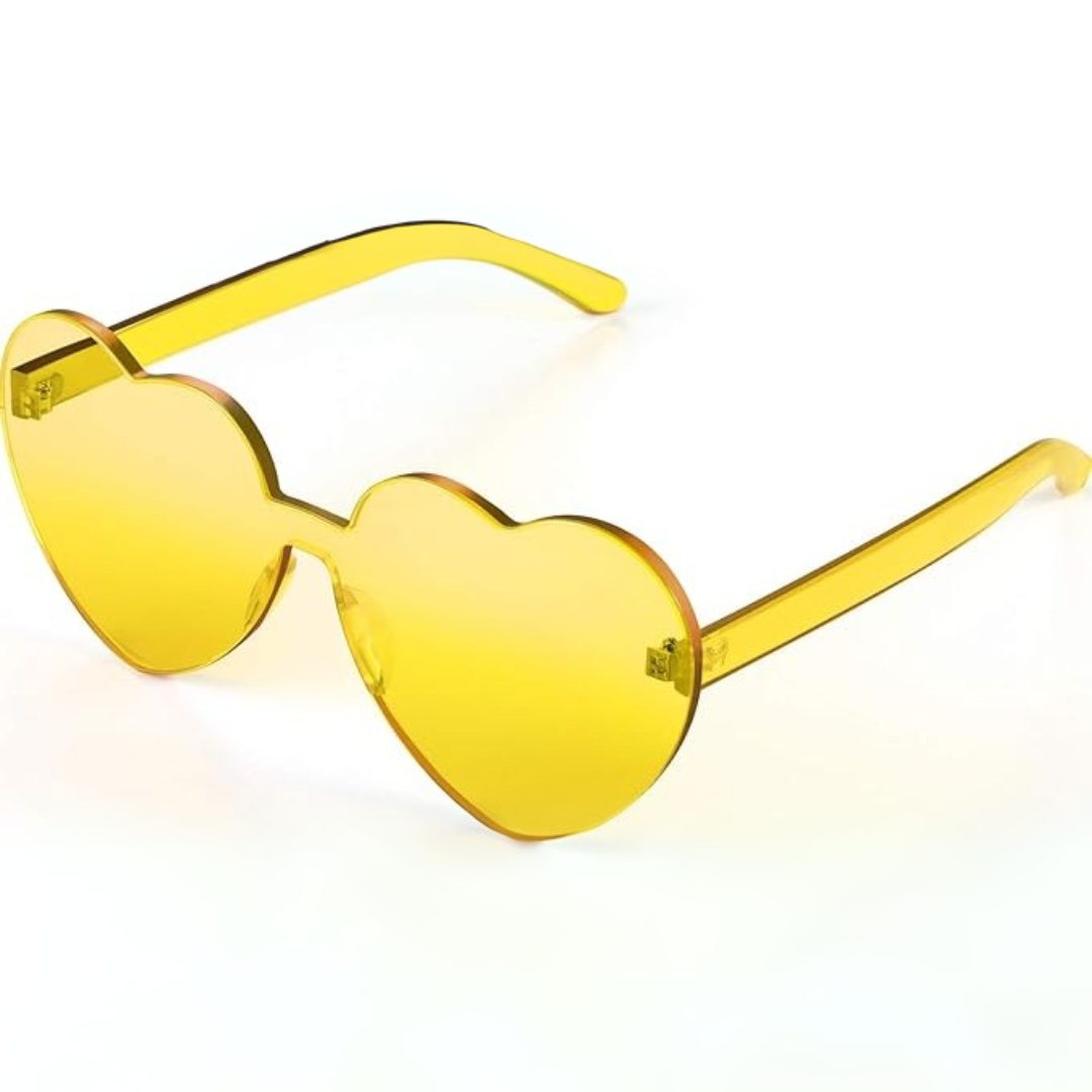 Trendiga hjärtformade solglasögon utan ram i transparent design - HjärtBlitz