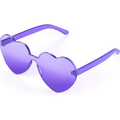 Trendiga hjärtformade solglasögon utan ram i transparent design - HjärtBlitz