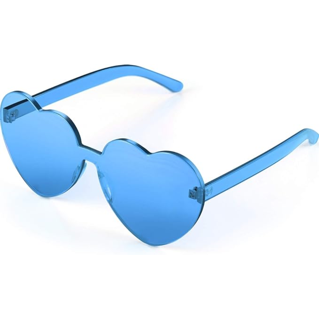 Trendiga hjärtformade solglasögon utan ram i transparent design - HjärtBlitz