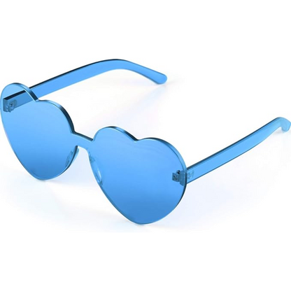 Trendiga hjärtformade solglasögon utan ram i transparent design - HjärtBlitz