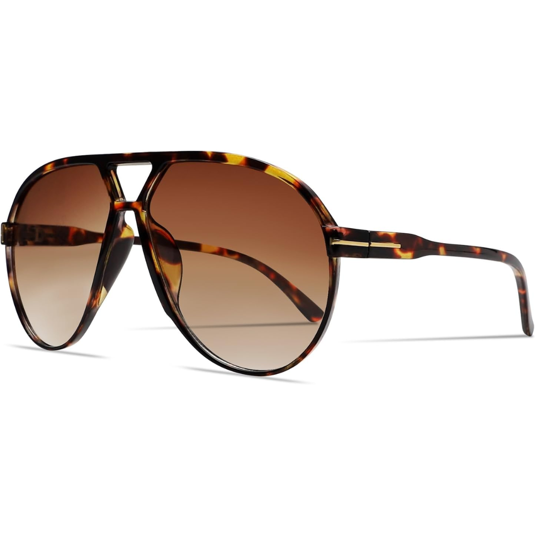Schildpatt-Sonnenbrille mit braunen Gläsern, modisches Accessoire, Unisex-Design.