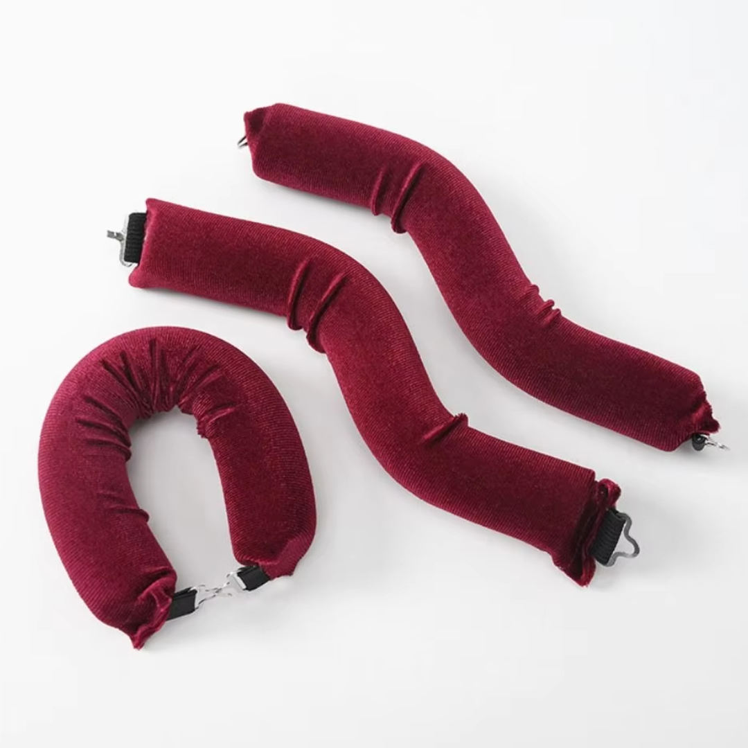 Rote Samt-Haarwickler, flexibel, Lockenwickler-Set, Styling-Accessoire, Haarpflege.