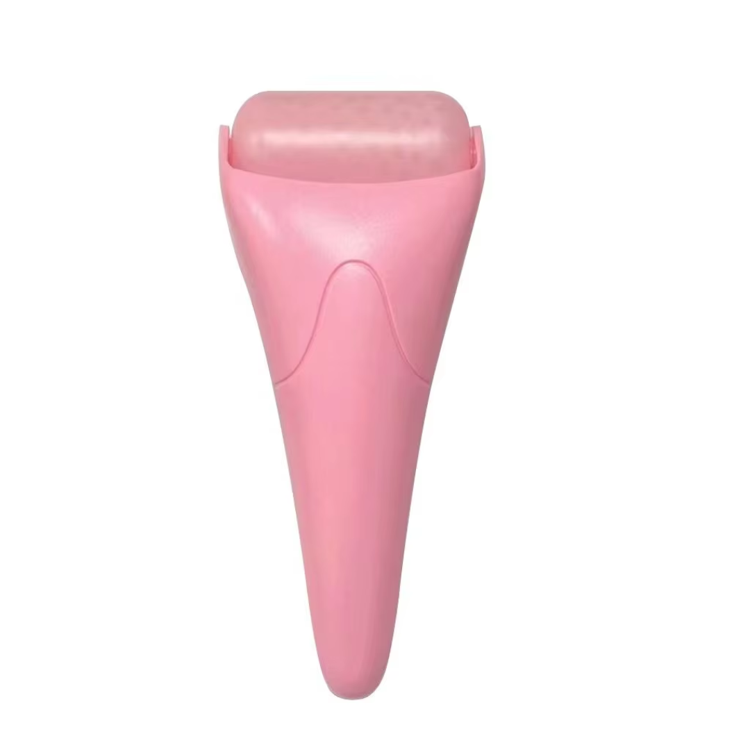 Rosa Gesichts-Eisroller, Hautpflege, Massagegerät, Anti-Aging, Entspannung, Kunststoff.