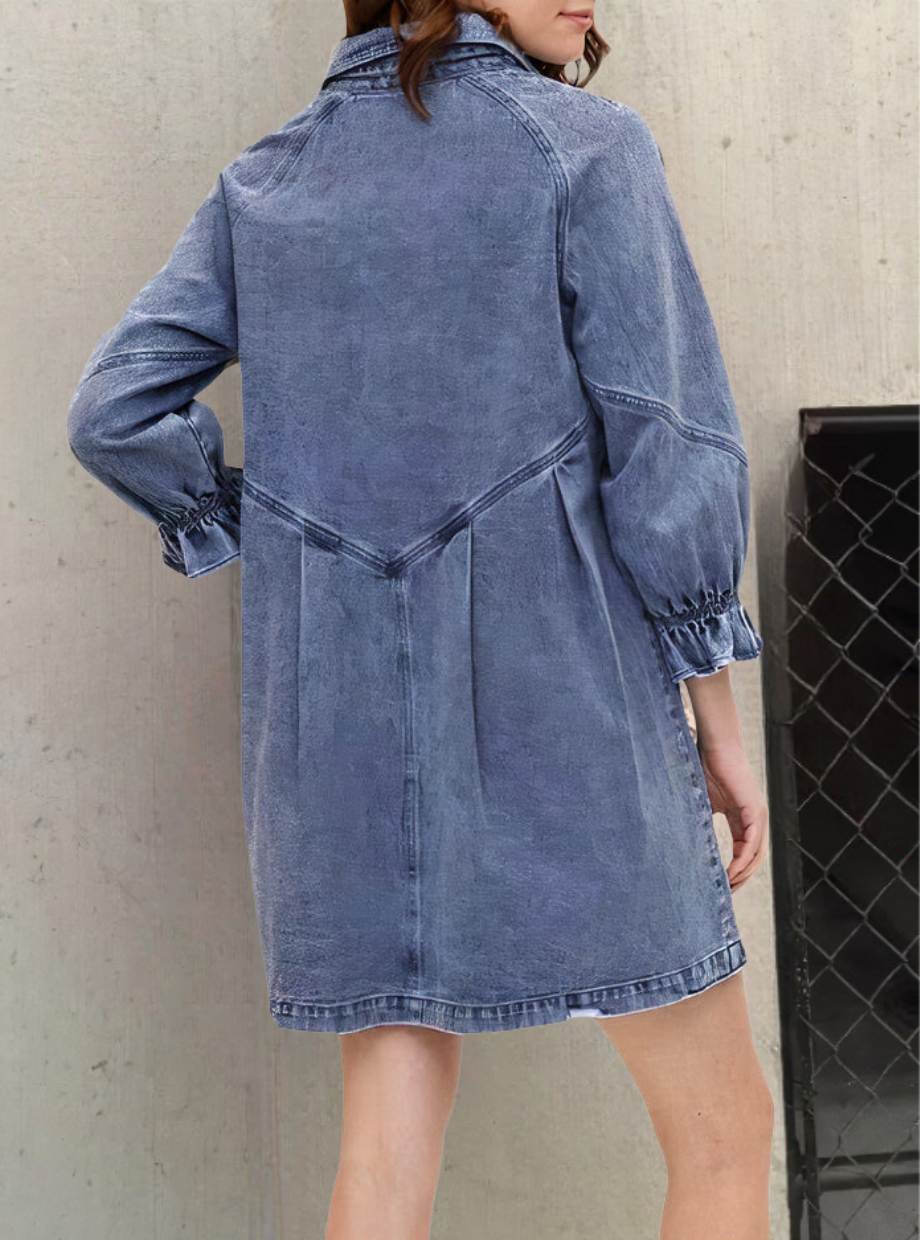 Jeansklänning med långa ärmar – Hösttrollskraft Noor