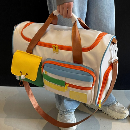 Lättvikts duffelväska med färgblock - FlexaBag