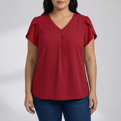 V-Neck Loose Fit Blouse - Katherine