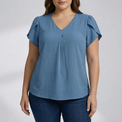 V-Neck Loose Fit Blouse - Katherine