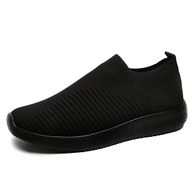 Schwarzer Sneaker aus Mesh, rutschfeste Sohle, atmungsaktiv, für Herren und Damen.