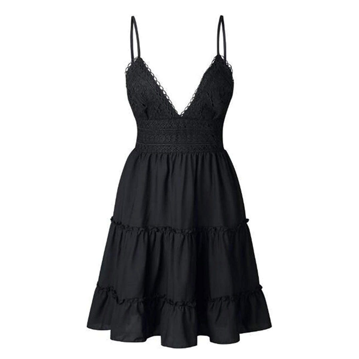 Luftiga & stiliga mini-babydoll-klänning med V-ringning – Melina
