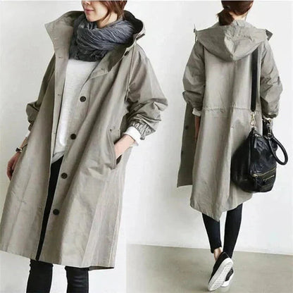 Oversized Waterproof Hooded Trench Coat 2