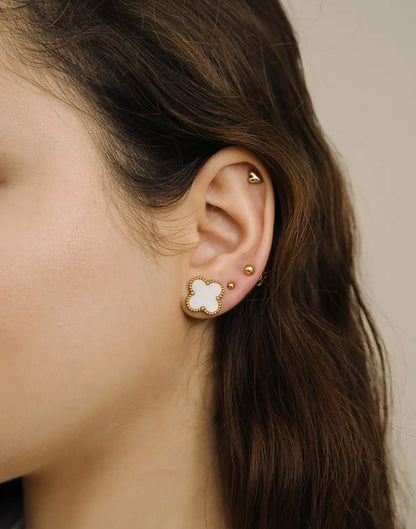 Vergoldete Perlenohrstecker - CloverJewelry 