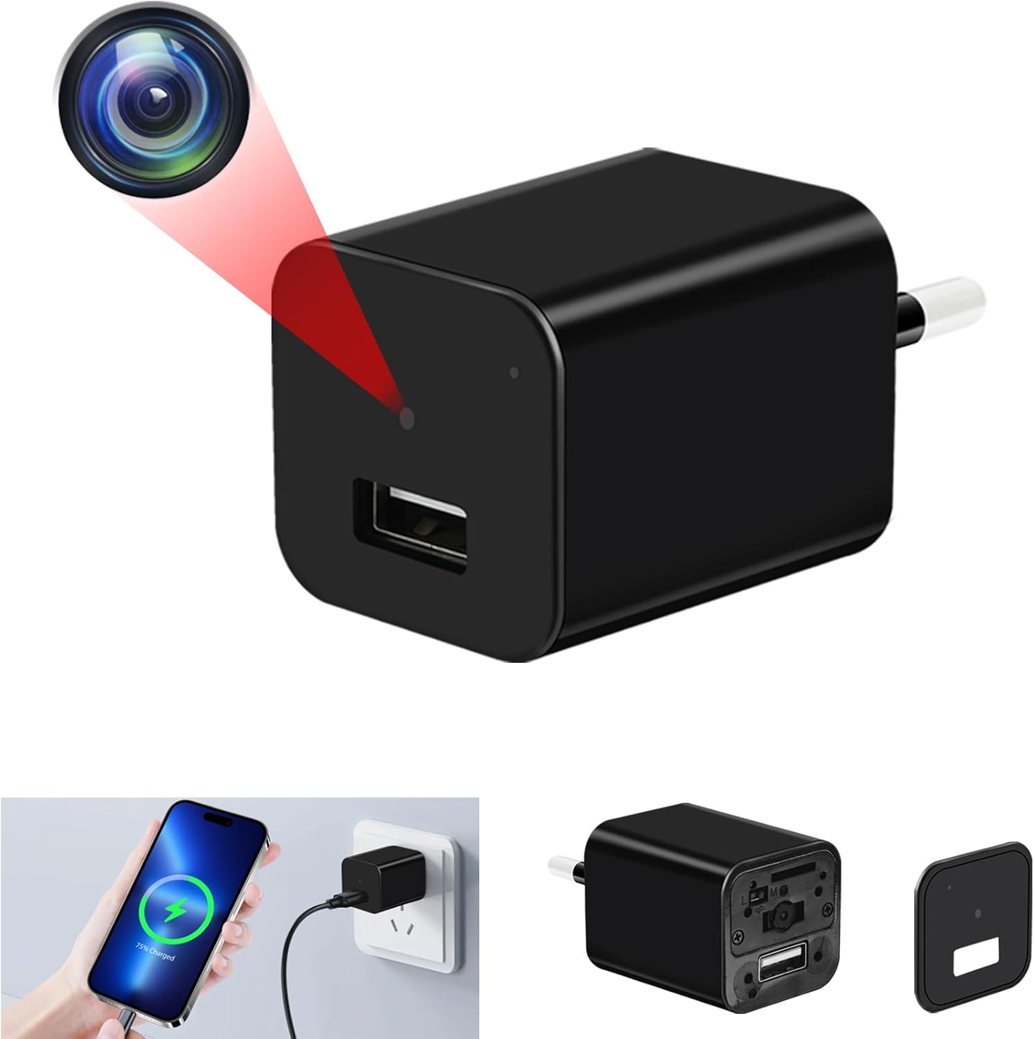 Versteckte Spionagekamera Adapter - SafeCharger