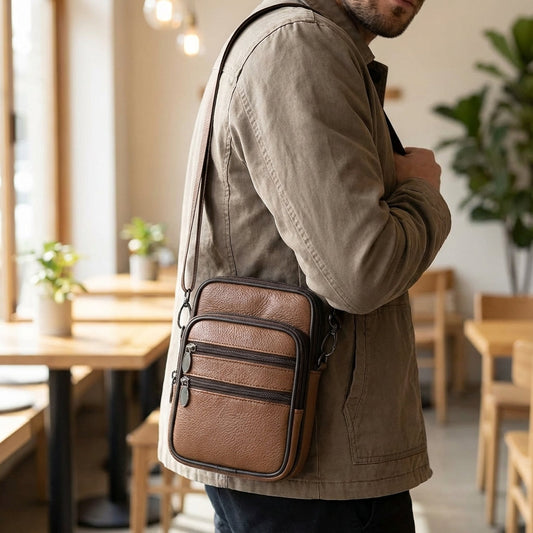Verstelbare Crossbody Schoudertas - LeatherLuxe