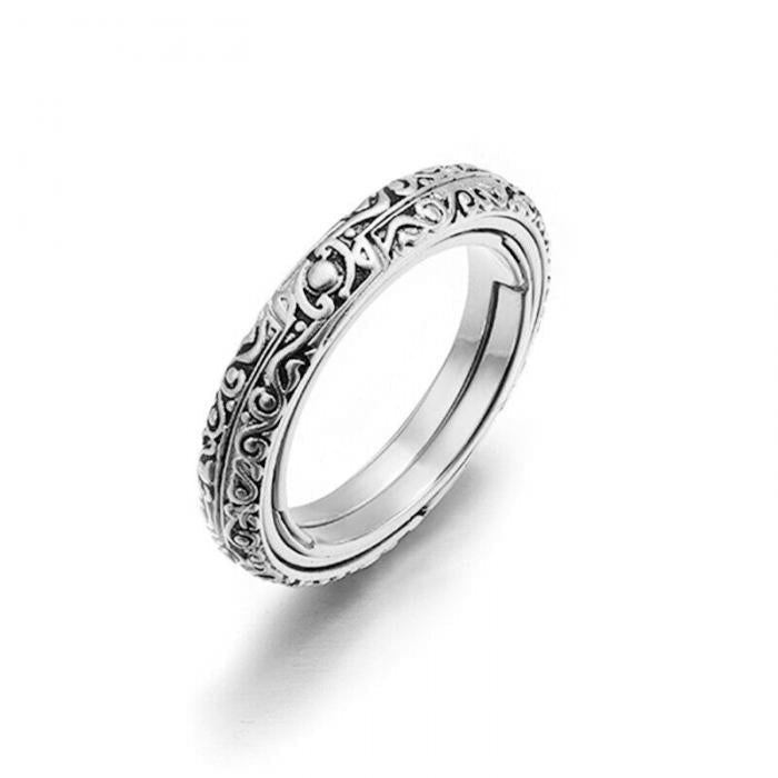 Silberner Vintage-Astronomie-Ring, rotierend, für Damen und Herren, komplexes Design.