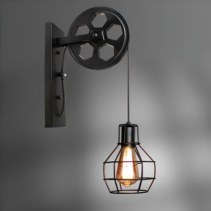 Vintage Wandlampe mit LED, schwarzes Metall, Industrie-Design, Retro-Stil, Schlafzimmerbeleuchtung.