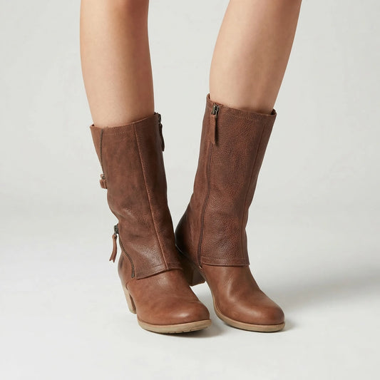 Vintage Cowgirl Mid-Calf Heeled Boot - Myrtle