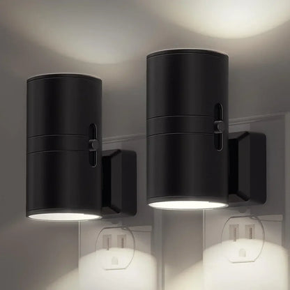 Schwarze LED-Wandleuchte, zylindrisch, modern, Innenbeleuchtung, energiesparend.