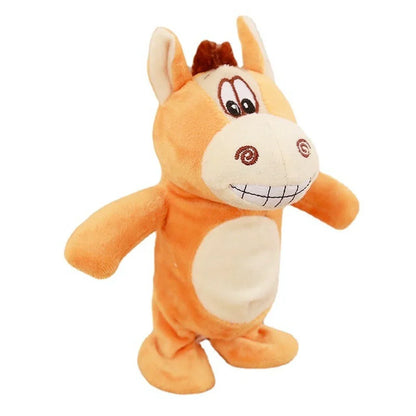 Plüschpferd Spielzeug, orange, lächelnd, Kinder Kuscheltier, weiches Material, Geschenkidee