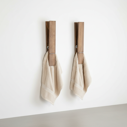 Wandmontierte Hölzerne Handtuchklammer - WallClampia