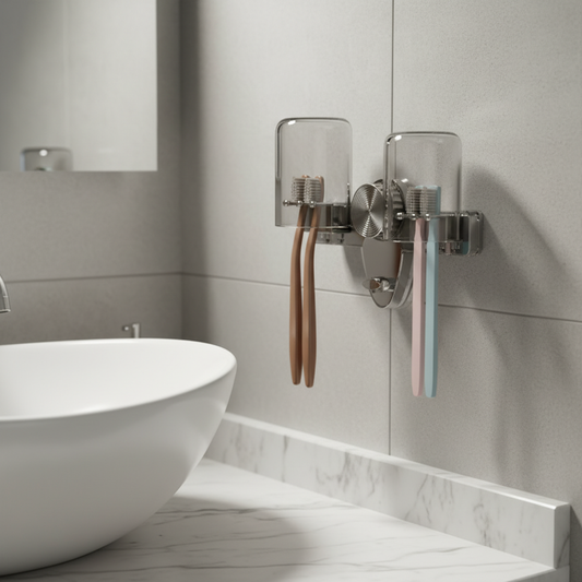 Wandmontiertes Zahnbürstenregal PET - BrushGuard