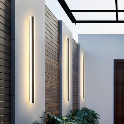 Wasserdichte LED-Außenwandleuchte, IP65, modern, für Garten, Terrasse, Villa, schwarz.