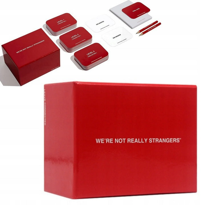 "We're Not Really Strangers" Kartenspiel, rot, interaktiv, für Paare, Kommunikation, Beziehungsspiel