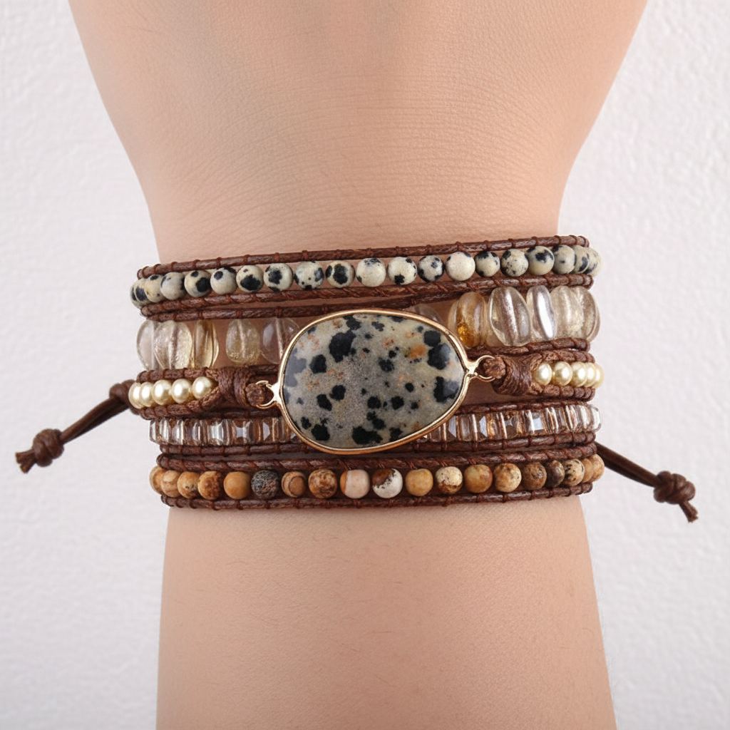 Wickelarmband Aus Steinen - BohoGlow 