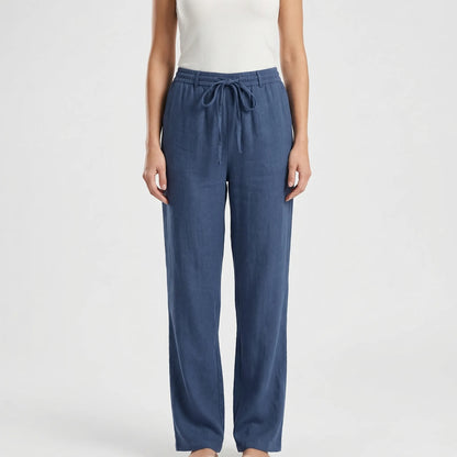 Wide-Leg Tie-Waist Women's Trousers - Laverne