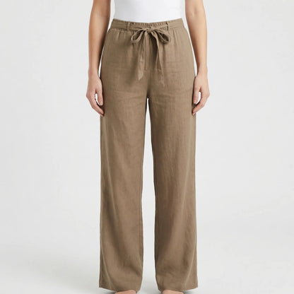 Wide-Leg Tie-Waist Women's Trousers - Laverne