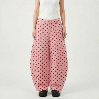 Wide Barrel Leg Trousers -  Mae