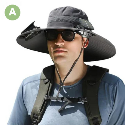 Utomhus solhatt med inbyggd fläkt – Sunbreeze
