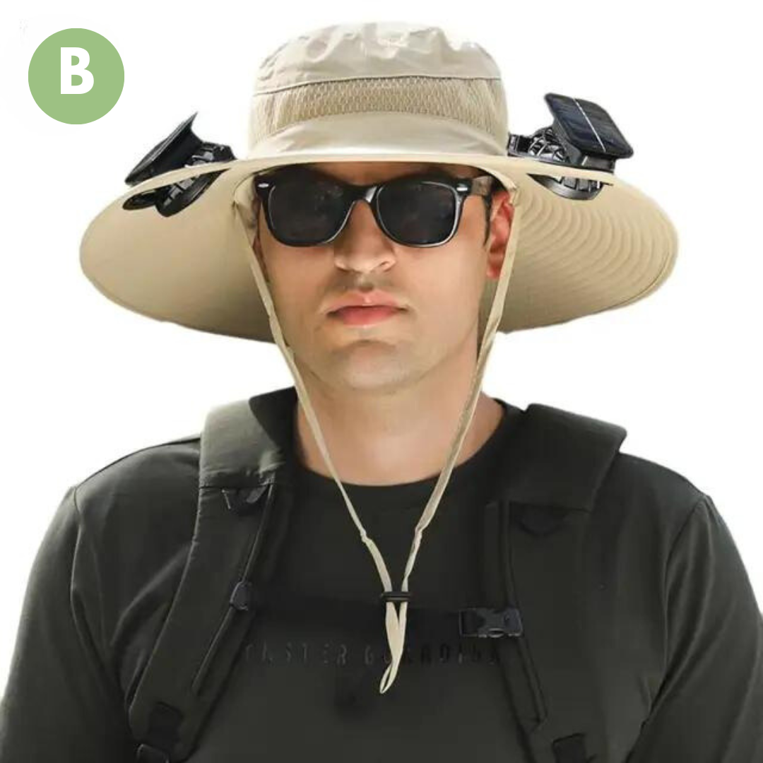 Utomhus solhatt med inbyggd fläkt – Sunbreeze