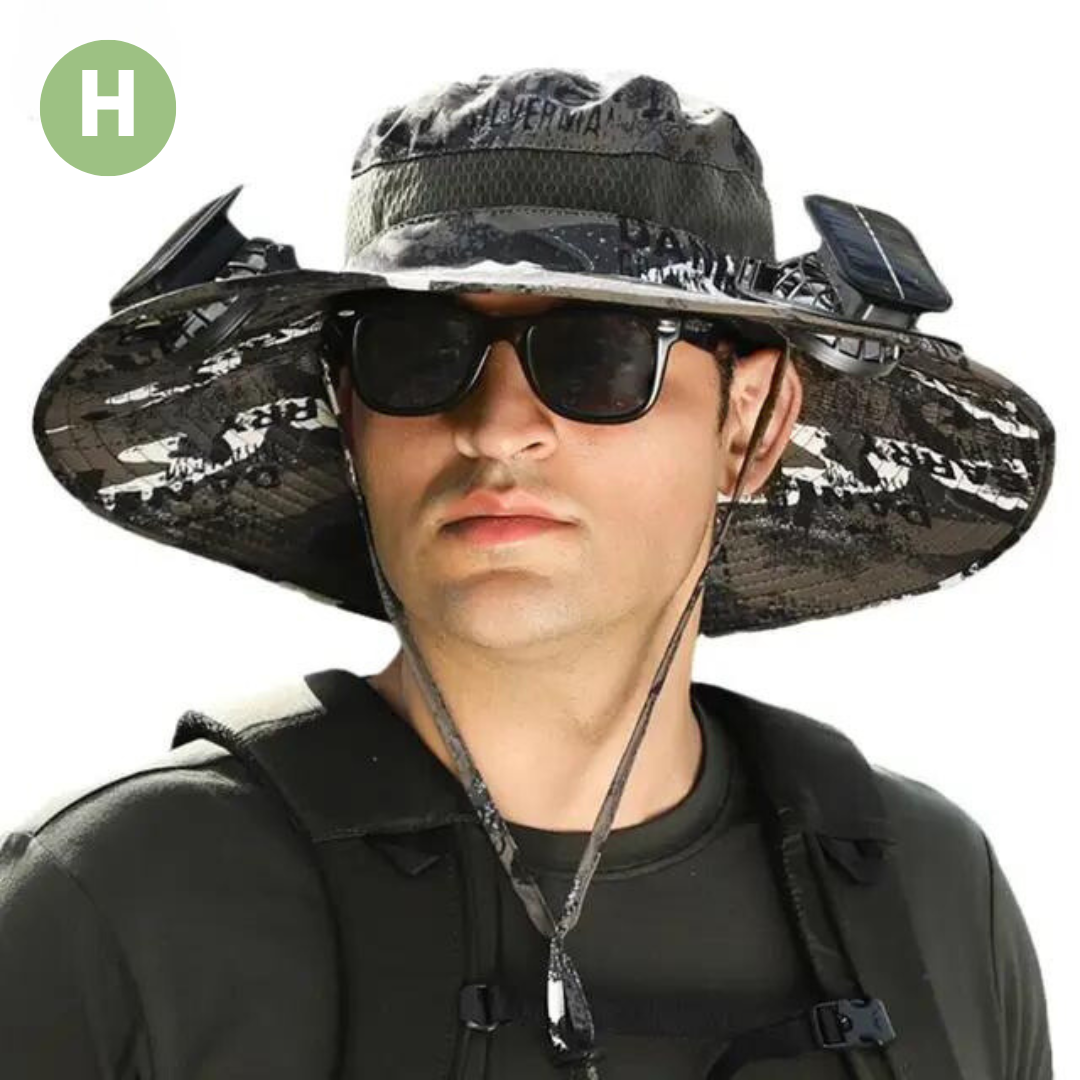 Utomhus solhatt med inbyggd fläkt – Sunbreeze