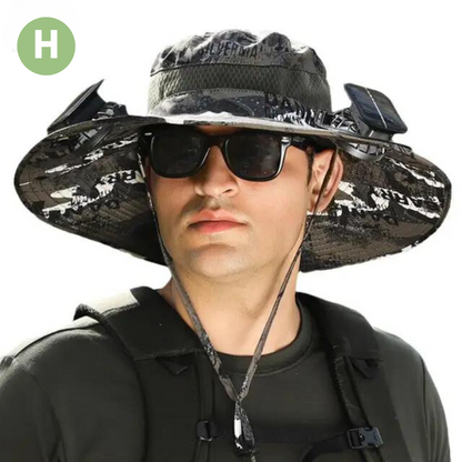 Utomhus solhatt med inbyggd fläkt – Sunbreeze