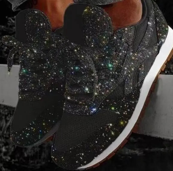 Glittrande damsneakers med sportig komfort – Leona
